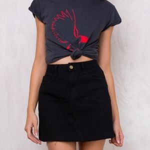Princess Polly Black Nowhere Man Cutoff Denim Mini Skirt Size 6 EUC